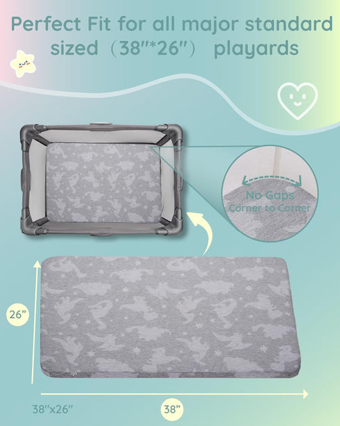 Pack 38"x26"X1.5", Pack Lilian&Gema and Play Mattress Portable Mattress for Playpen, N Play Mattress Topper, Soft