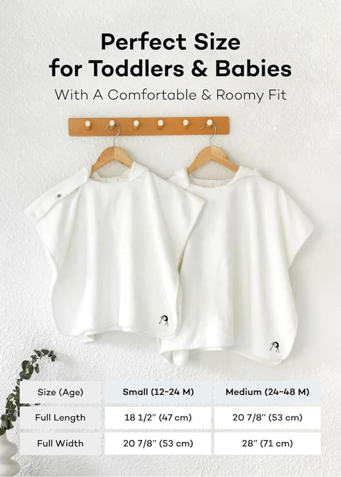Konny Baby Hooded Towel Rayon from Bamboo Cotton Baby Bath Beach Towel Hooded Poncho, Oeko-TEX, Ultra Soft & Quick-Dry