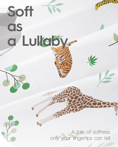 28''x52''x9'' Crib Sheet Netural, Premium Soft Safari Jersey Knit Fitted Crib Sheet, Crib Mattress Sheet, Extra Deep