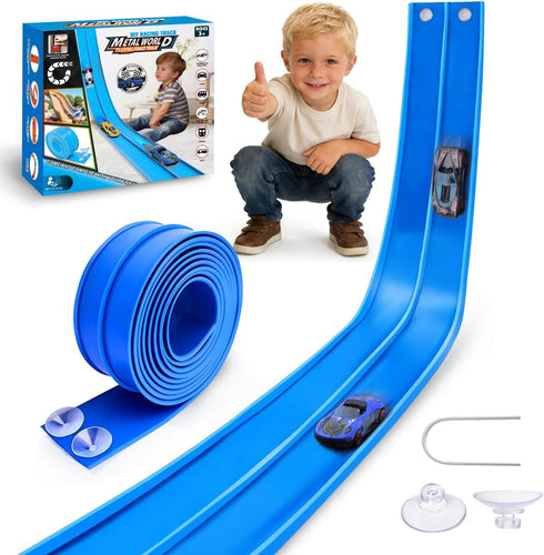 SENVIA Flexible 15 Ft Race Track for Kids Age 3+, Rolls Up Portable