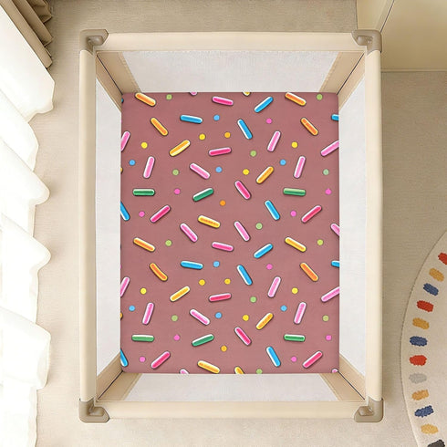 CZXW 52" 28" Sprinkles Colorful Crib Sheets Fitted x Natural Cotton Soft & Breathable for Baby Crib Mattress