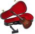 Dselvgvu 5.12"x1.86"x0.68") Wooden Miniature Guitar with Stand and Case Mini Musical Instrument Classic Guitar Replica