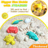 Set Collapsible Beach Toys for Kids Toddlers, Collapsible Sand Buckets Shovels with Mesh Bags and Sand Molds, Foldable