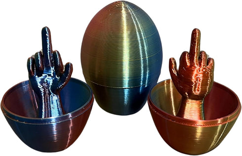 2 Pack) Middle Finger Easter Egg, Funny Adult Easter Gag Gift, Flip Off Prank Egg for Adults, Coworkers & Friends