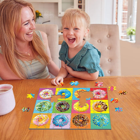 100 Piece Donuts Jigsaw Puzzle for Kids Teens Age 4-8, Family Time Gift