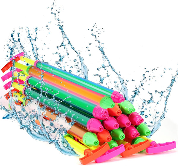 Honoson 18 Pcs Crayon Water Guns Tube Squirters Water Suction Gun Shooter Beach