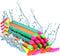 Honoson 18 Pcs Crayon Water Guns Tube Squirters Water Suction Gun Shooter Beach