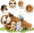 MaoGoLan Sloth Stuffed Animal Set - 5 Pcs Large Mommy Sloth with Babies Plush Toys, 3 Toed Sloth for Kids 22 Inches