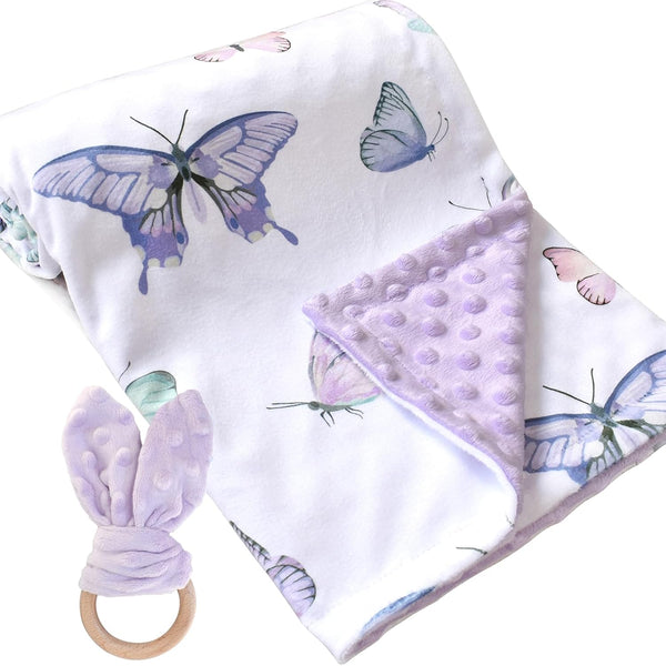 Baby Blankets for Boys Girls, Soft Minky Blanket for Newborn Infant Toddler, Crib Stroller Nursery (Butterfly)