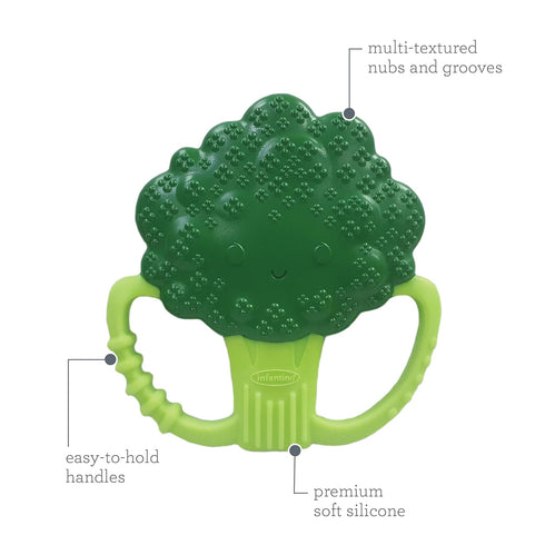 Infantino Lil Nibbles Textured Silicone Teether, BPA-Free Baby Teething Toy, Soft, Easy to Hold, Sensory Stimulation