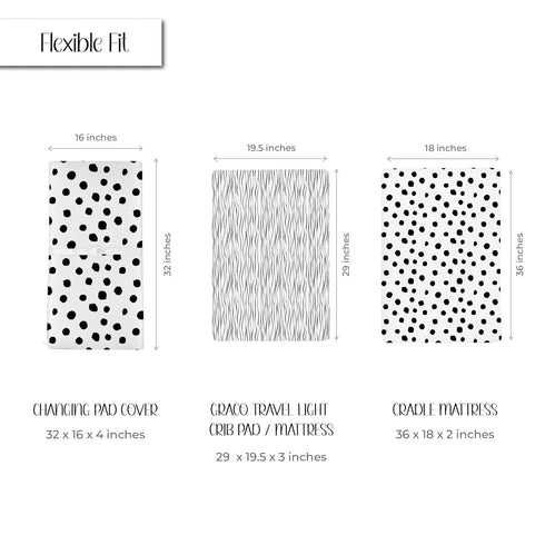 Changing Pad Cover Set by Ely's & Co | 2 Pack 100% Jersey Cotton Black and White Abstract Stripes and Dots