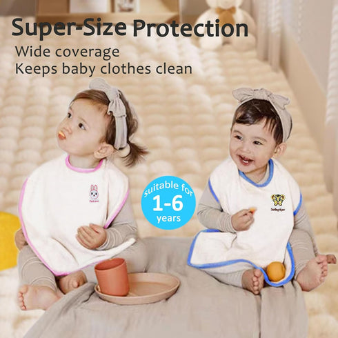 Baby Bibs 13"x19" - Kids Towel Bibs, Waterproof for 1-6 Years
