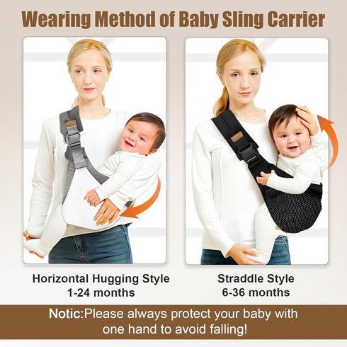 yemyig Carrier,2026 10-30lbs(Mesh,Black Sailboat) Baby Sling Carrier,Toddler New Baby Sling,Breathable and Adjustable