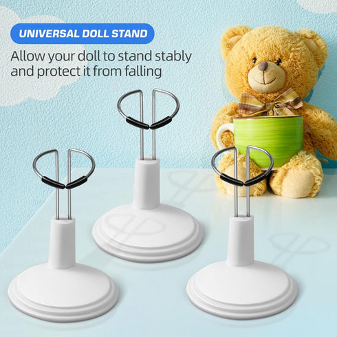 TOYANDONA 4 Pcs Adjustable Doll Stands Display Holder, Action Figure Bracket Support for 6-8 Inch Dolls, Creative Bear