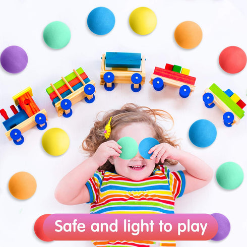 Gejoy 24 Pieces Soft Foam Balls, Lightweight Mini Balls for Safe Indoor Toys, Birthday Party Favors for Boys and Girls