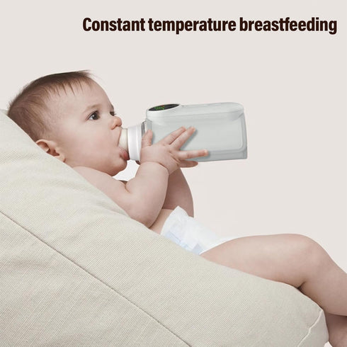 Pssopp Portable Milk Warmer, Fast Heating Large Capacity Bottle Warmer Baby Flask for Travel On The Go Baby Outdoor