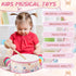 1 Set, 8 Inch 2 Boao PC Kids Drum Toddler Drum Wooden Toy with Adjustable Strap and Drumsticks, Educational Sensory