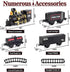 Set, Set 3, 4, 5, 6, 7, 8+ OleFun Train Electric Black Train with Water Steam, Sounds & Lights, Model Christmas Train