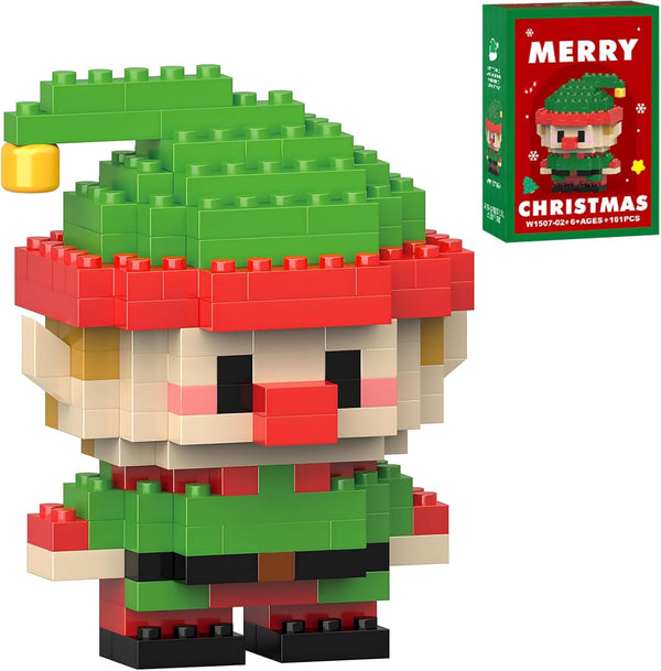 NDZUI 2025 Christmas Building Blocks Set, Stacking Bricks Christmas Decorations and Gifts Building