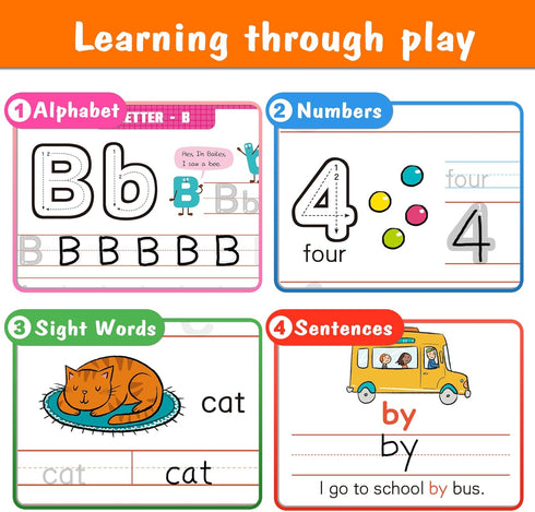 Preschool Learning Activities Number Letter Tracing Book, Pre Kindergarten Workbook for Kids, Montessori Educational