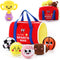 HyDren 7 Pcs My First Sports Bag Plush Toys Playset, Bulit-in Bell