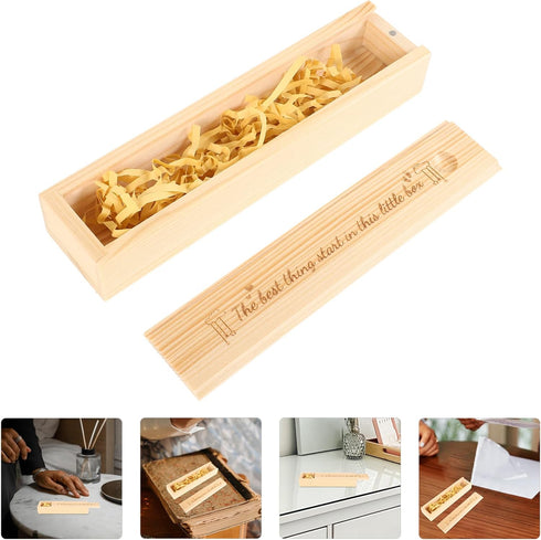 PRETYZOOM Wooden Pregnancy Test Keepsake Box Delicate Announcement Storage Case for Newborn Memories Charming