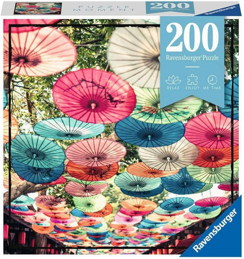 Ravensburger Puzzle Moment: Umbrellas - 200 Piece Jigsaw Puzzle for Kids & Adults, Unique Vibrant Design