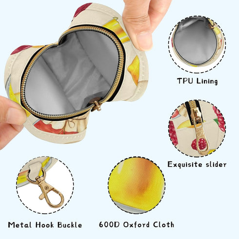 Jam Round Pacifier Storage Case with Zipper, Portable Pacifier Case for Travel, Diaper Bag & Purse, Pacifier Container