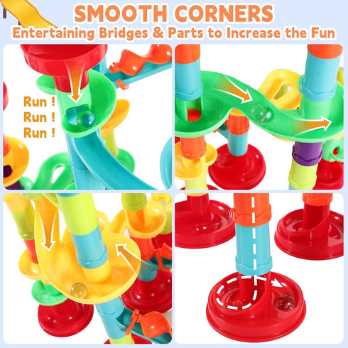 197Pcs Marble Run - Marble Maze Game Construction Building Blocks Toy for Kids, Educational Learning Toy for Boys Girls
