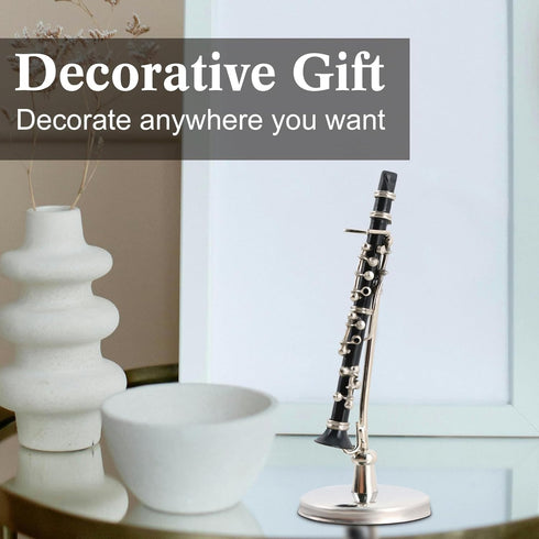 2.3inches EASTROCK Miniature Clarinet Model, Clarinet Model Musical Instrument Model with Case for Musical Birthday