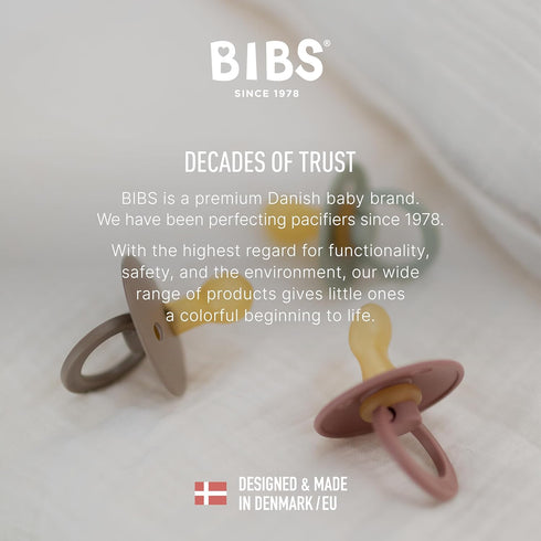 0-6 Set 2 Symmetrical 0-6 BIBS Pacifiers Months | of Colour Pacifier with Nipples | BPA-Free Natural Rubber | Made