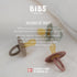 0-6 Set 2 Symmetrical 0-6 BIBS Pacifiers Months | of Colour Pacifier with Nipples | BPA-Free Natural Rubber | Made