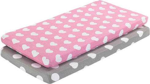 EVERYDAY KIDS 2 Pack Baby Cradle Sheets - Fitted Set for Baby