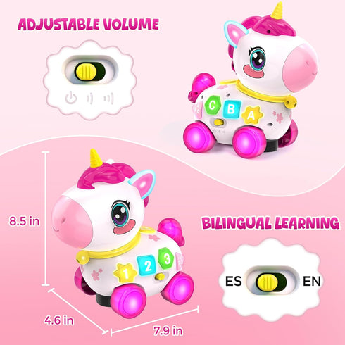 Kleikyerel 1 6-12-18 1st 1 Toy for Year Old Girl Gifts, Unicorn Baby Toys Months, Musical Learning Toy, Birthday Gift