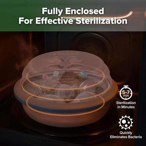 Haakaa Multipurpose Silicone Microwave Bottle Sterilizer & Steamer Reusable Collapsible Microwave Sterilizer for Baby