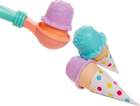 Ice Cream Shop Playset, Pretend Play Ice Cream and Cones, Dessert Play Set for Kids, Play Kitchen Accessories