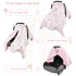 Baby Car Seat Cover, Soft Minky Warm Winter Car Seat Canopy for Infants & Toddlers, Opening with Adjustable Strap