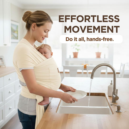 (8-35 lbs) Baby Wraps Carrier Newborn to Toddler Soft, Hands-Free & Stretchy Cotton Ergonomic, Breathable, Machine