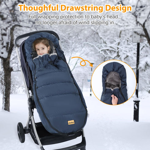 6-36 Zooawa Stroller Bunting Bag Universal, Waterproof Baby Stroller Footmuff, Stroller Sleeping Bag for Cold Weather