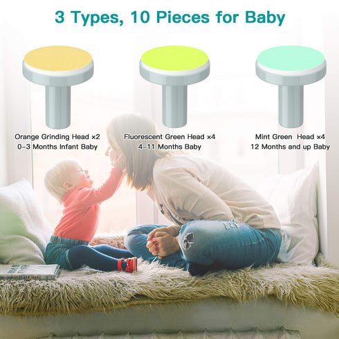 Trimmer 10 Baby Nail Electric Baby Nail File with LED Light Grinding Heads Baby Nail Clippers Safe Quiet Nail Care Kit