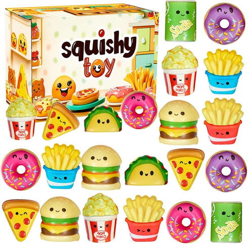 Holydeck 24 Pcs Food Slow Squishy Toys Soft Stress Relief Fidgets Toys for