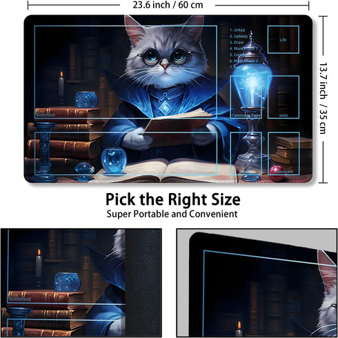 Playmat for MTG - Game Mat 24 x 14 inches with Free Storage Bags, TCG and Board Game Mat for Cards