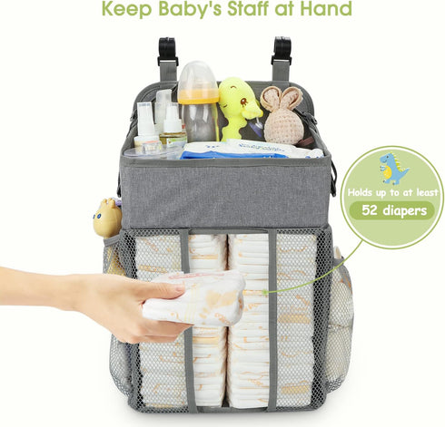 52+ 18.5" 10.5" 8" Maliton Changing Table Diaper Organizer - Baby Hanging Diaper Stacker Nursery Caddy Organizer