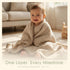43x43 Inches Ultra Soft Muslin Baby Blanket - Made with Organic Cotton, Gender Neutral Warm Coffee Striped Jacquard