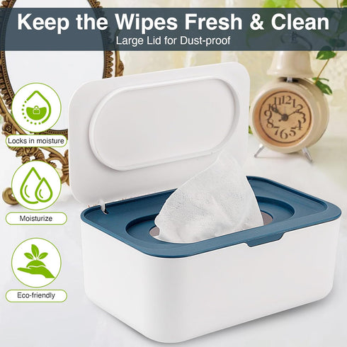 wenvastree Baby Wipes Dispenser, Wipe Holder for Baby & Adult,Keeps Wet Tissue Fresh, Non-Slip Wipes Case,Easy Open