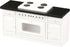 Wooden Dollhouse Kitchen Stove, Mini White Oven with Burners and Range, 1:12