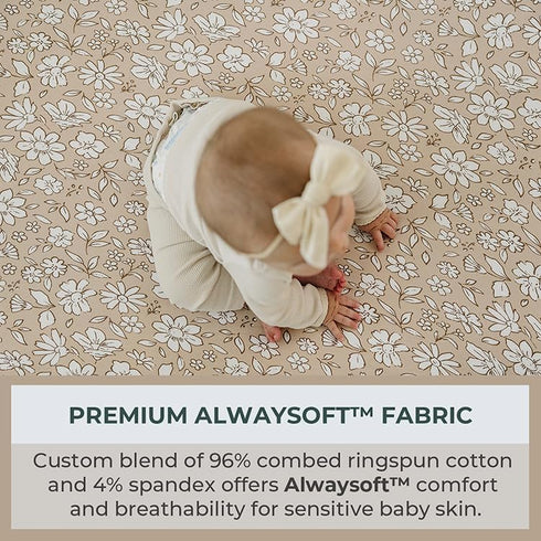 2 Pack Pobibaby Crib Sheets Girl, Premium Fitted Baby Crib Sheets for Standard Mattress Ultra-Soft Jersey Knit, Safe