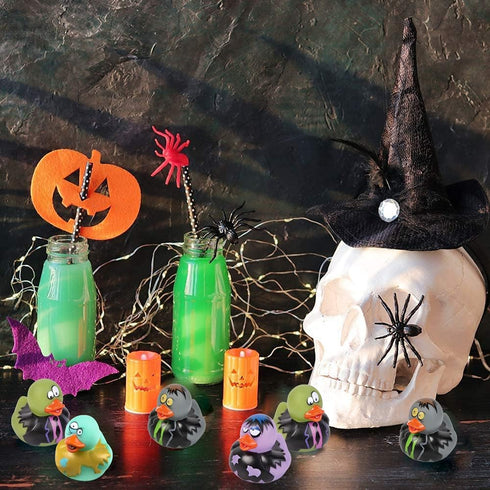 12 ArtCreativity PCS Halloween Rubber Ducks, Zombie Rubber Duckies for Kids, Variety of Designs and Colors, Trick