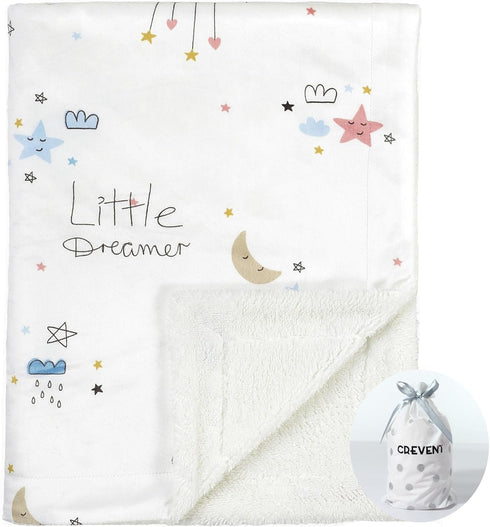 CREVENT Cozy Soft and Warm Mink Baby Blanket with Sherpa Backing, Gift