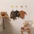 Thungeek Set Four-Piece of Wooden Animals Tracks Hooks for Kids - Fox, Deer, Bear, Hedgehog, Woodland Boy Nursery